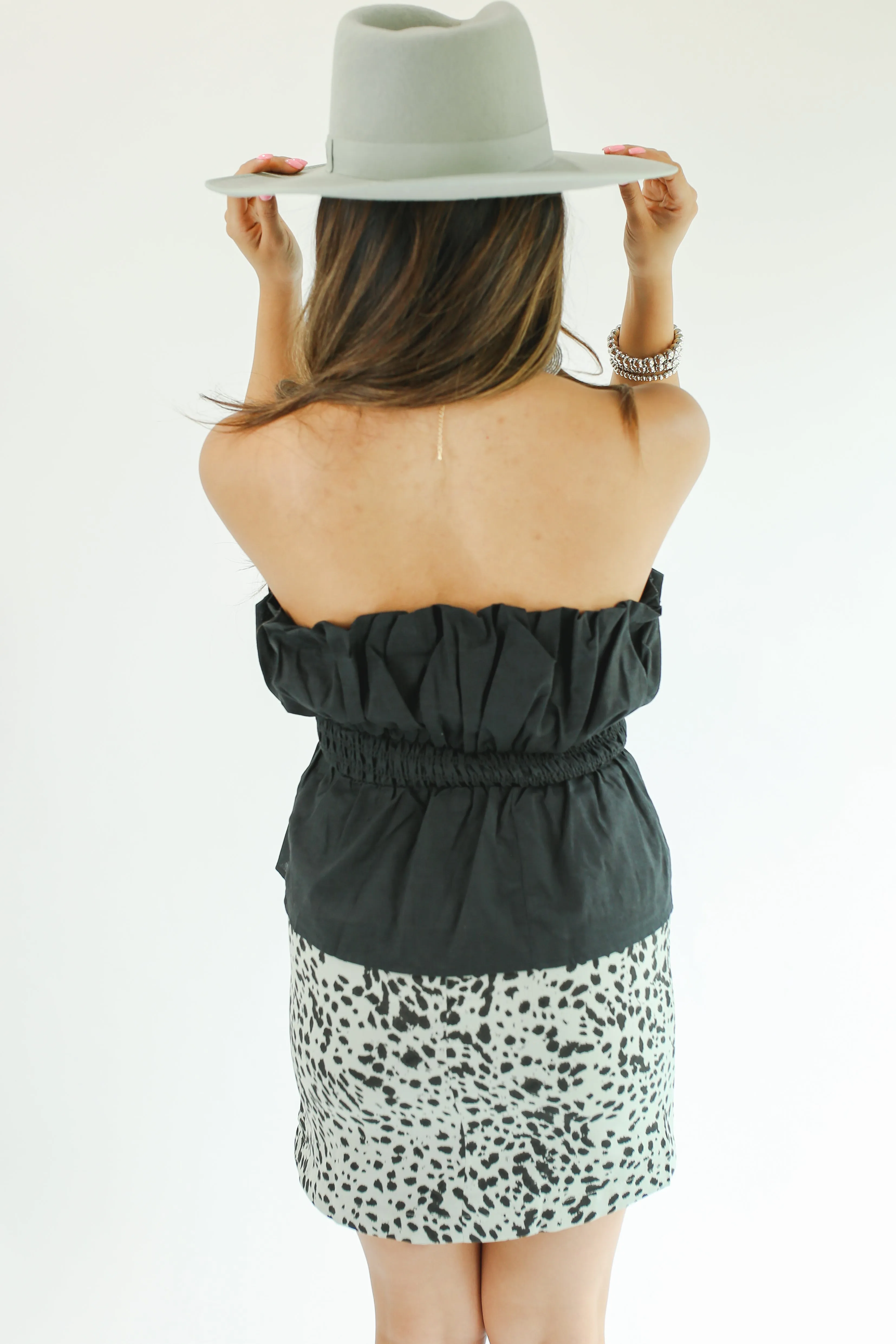 Sweet Bliss Smocked Tube Top In Black