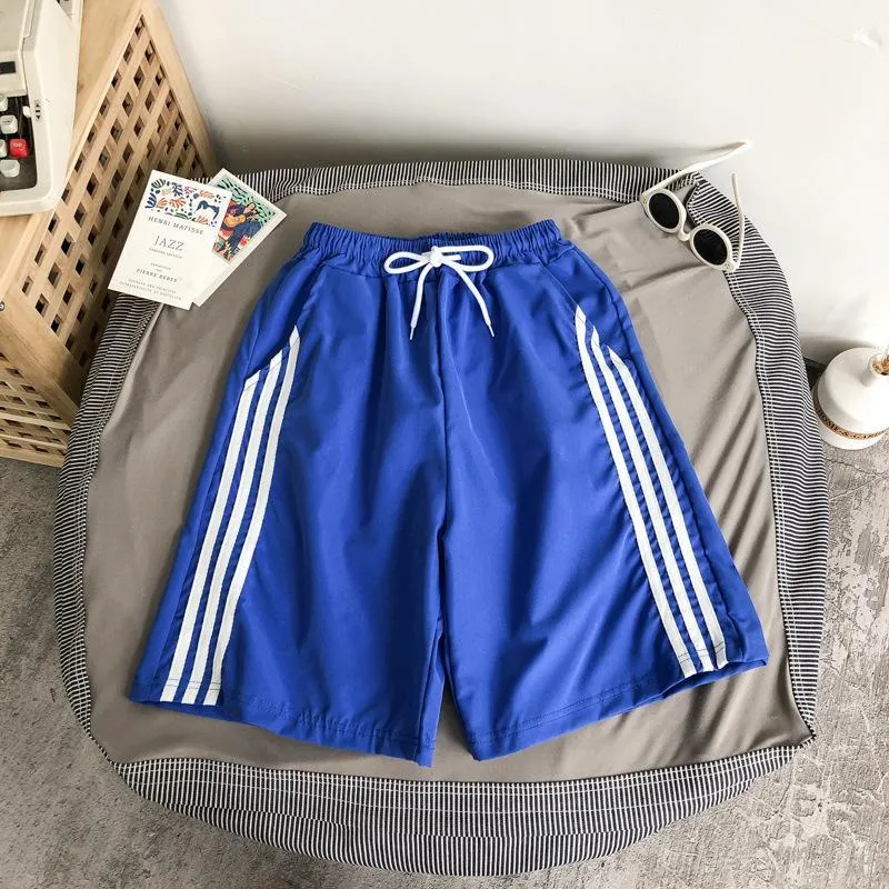 Trendy three-bar sweatpants loose five-point pants