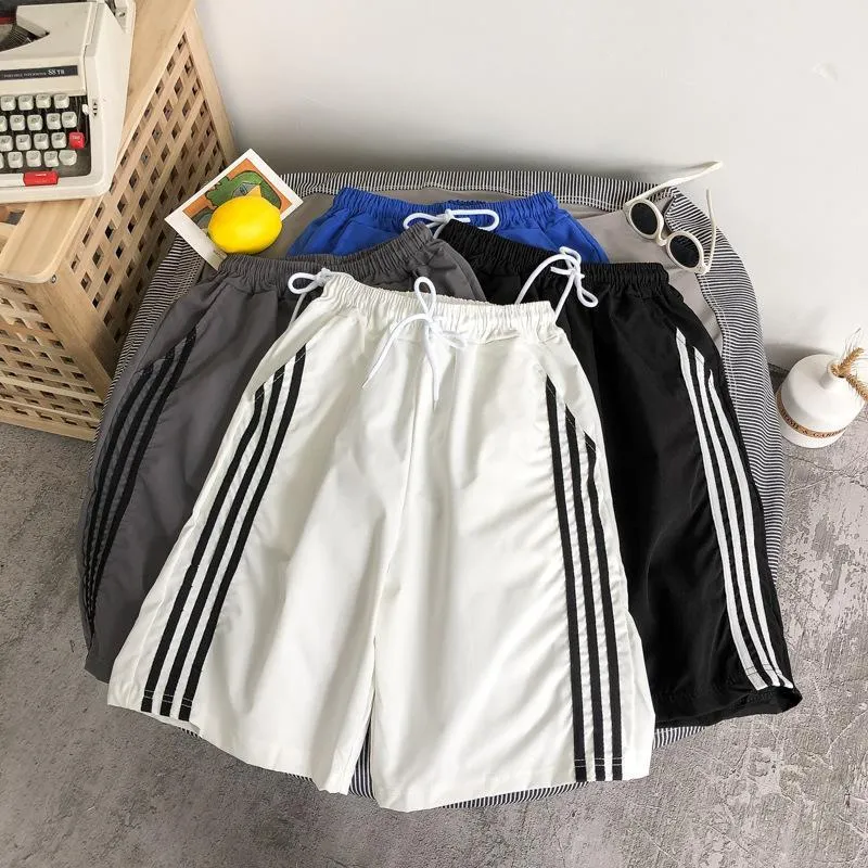 Trendy three-bar sweatpants loose five-point pants