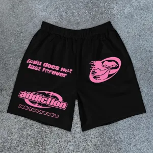 Vintage Print Street Casual Sports Shorts