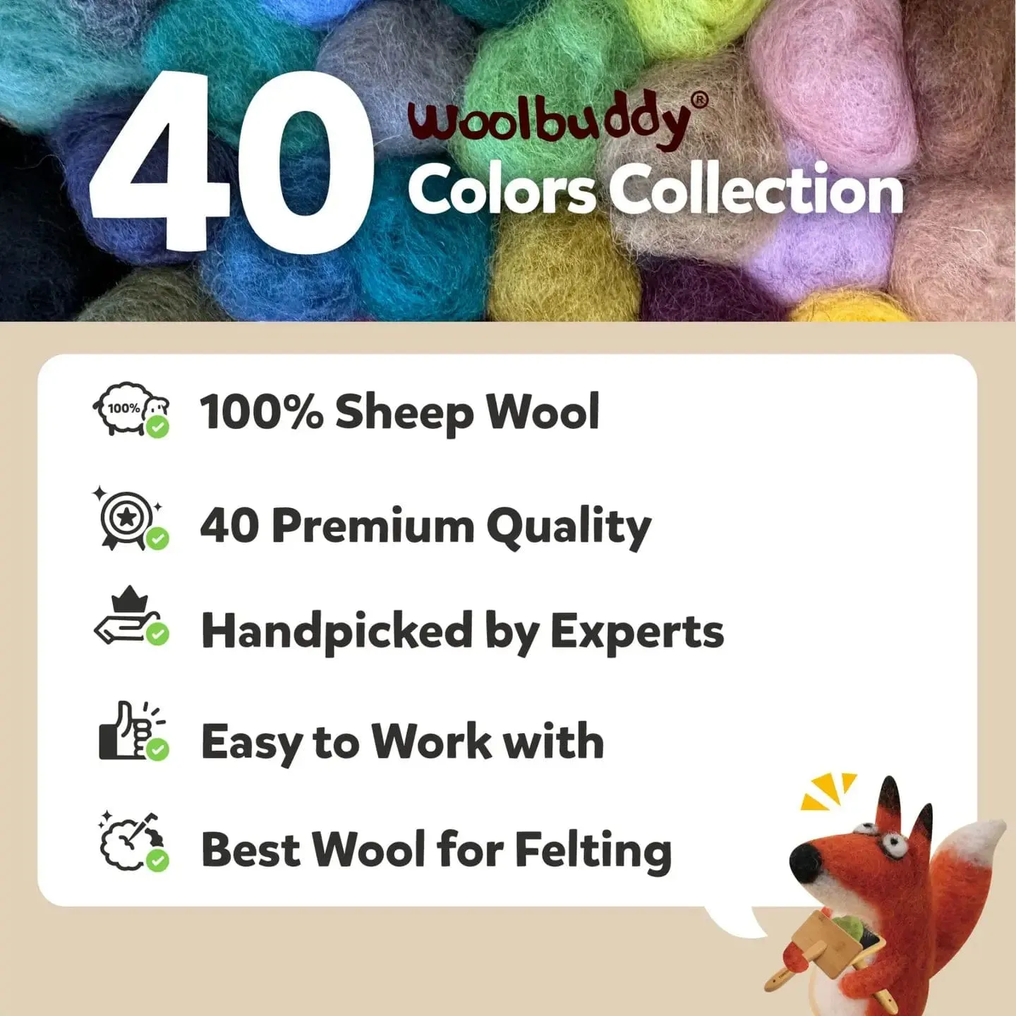 Wool Roving 40 Pack