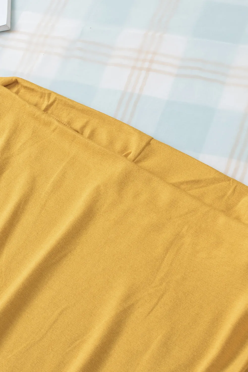 Yellow Off-The-Shoulder Slash Neck Casual Loose Fitting Top